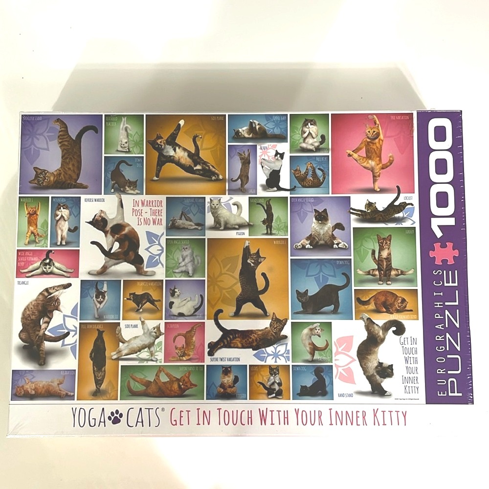 NEW Eurographics Yoga Cats 1000 piece puzzle.